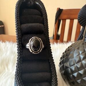 C24 Elegant Black Onyx Stone Ring set in a 92.5% Silver
Setting